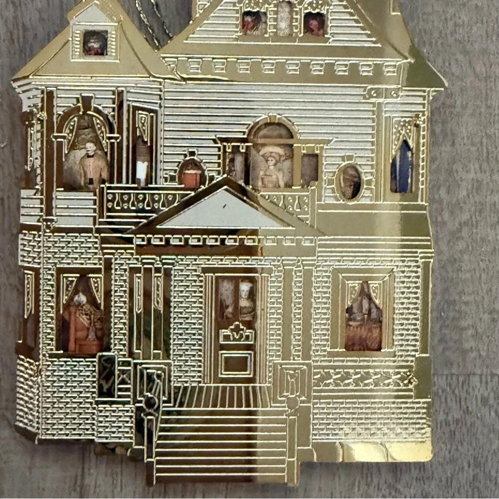 Victorian House Gold Dark Academia Whimsigoth Christmas Ornament 🎄